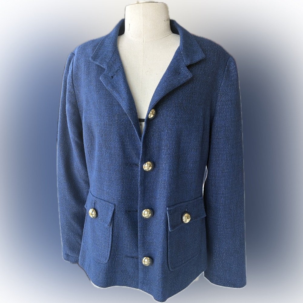 Sail to Sable Navy Blazer with Gold Accents